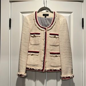 Jcrew Womens Tweed blazer with brass button details